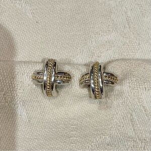 Tiffany & Co. Iconic 18k Gold and Sterling silver X Post Earringd